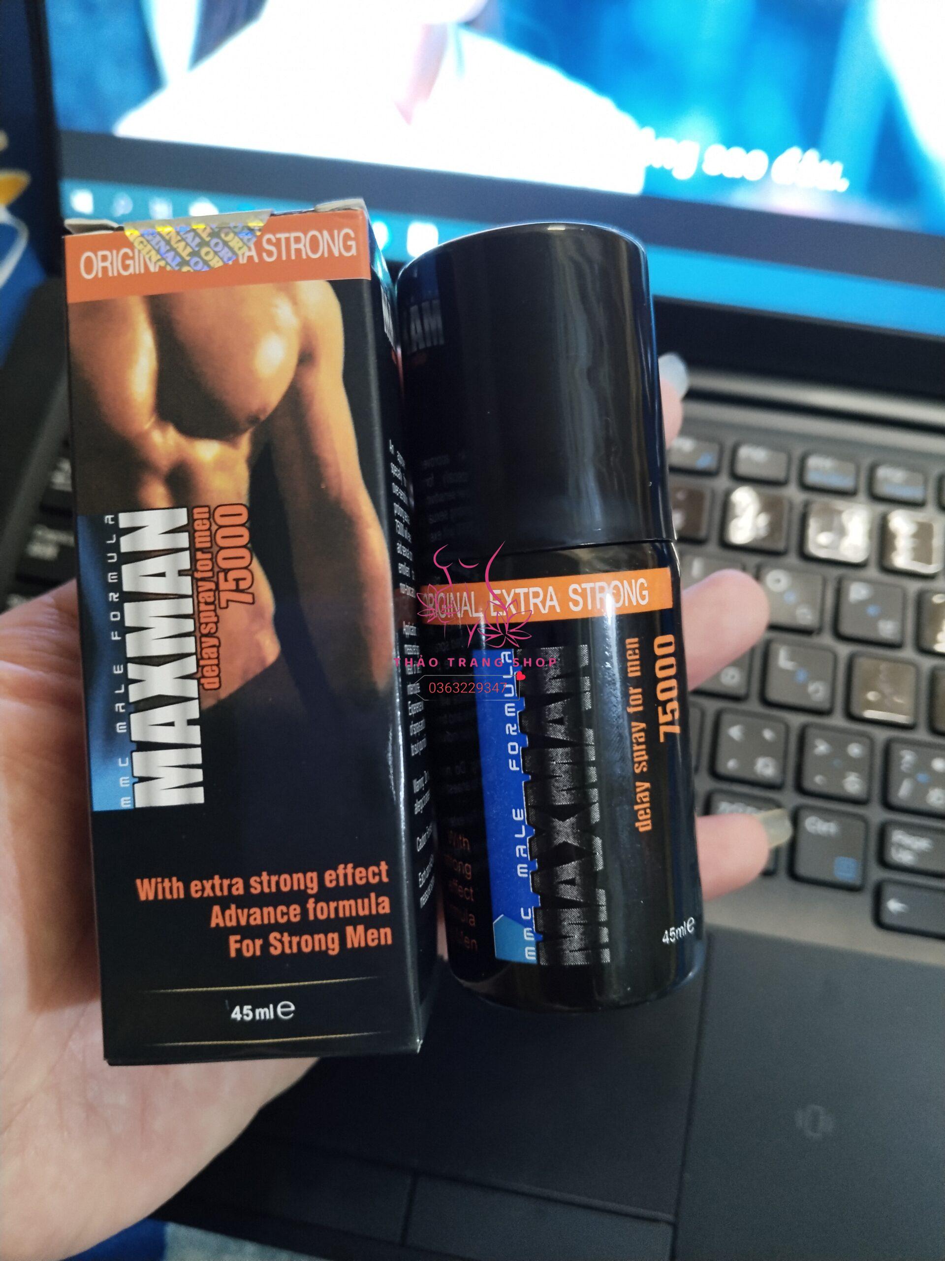 Chai xịt Maxman 75000 kéo dài thời gian quan hệ hiệu quả