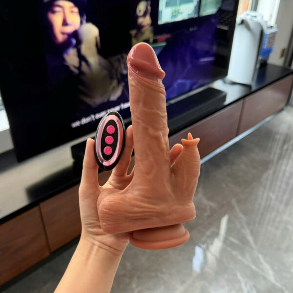 Cu giả rung thụt gắn tường nhánh lưỡi liếm cao cấp điều khiển từ xa