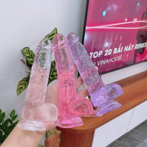 Dương vật giả gắn tường trong suốt size 3cm x 16,5cm - Ảnh 4