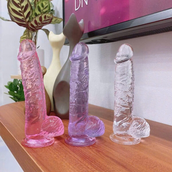 Dương vật giả gắn tường trong suốt size 3cm x 16,5cm