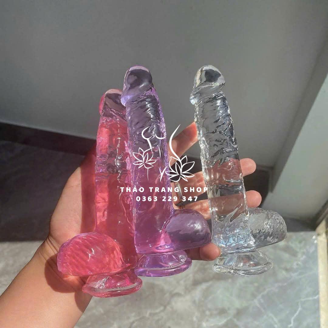 Dương vật giả gắn tường trong suốt size 3cm x 16,5cm - Ảnh 2