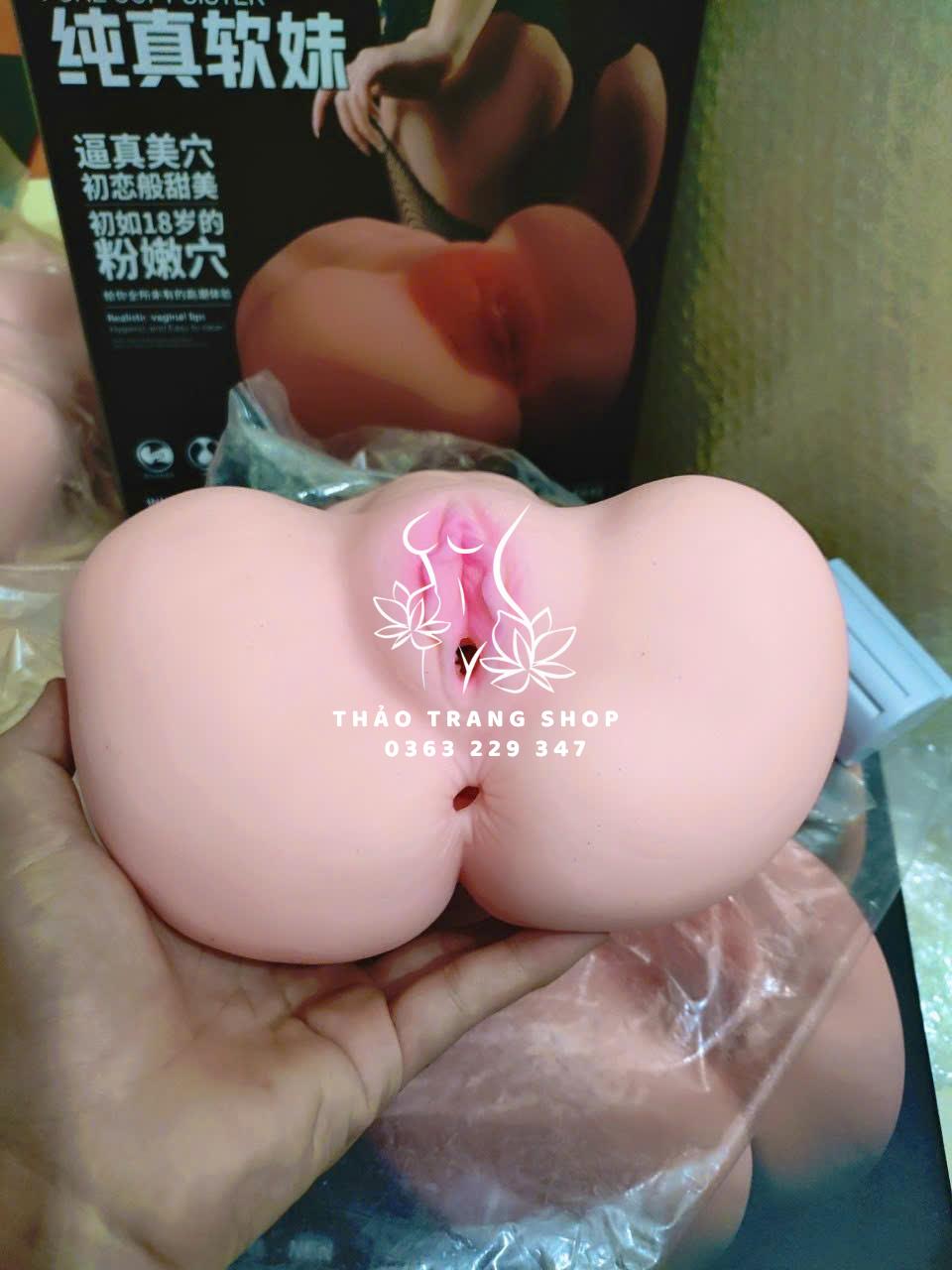 Âm đạo giả Mông khối úp ngửa 2kg có rung rên - Ảnh 2