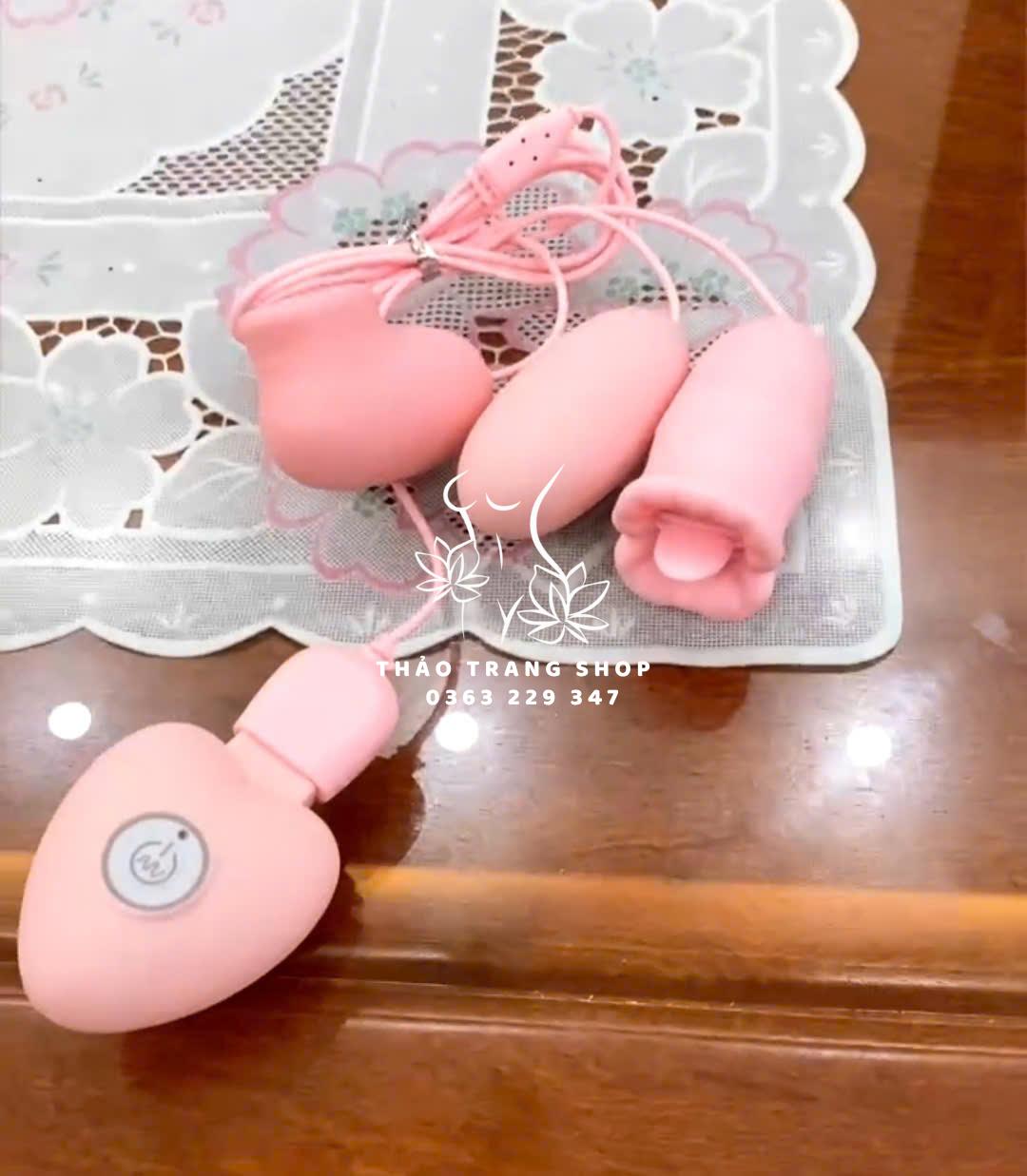 Trứng rung kết hợp lưỡi liếm bú mút 3 in 1 sạc usb - Ảnh 2