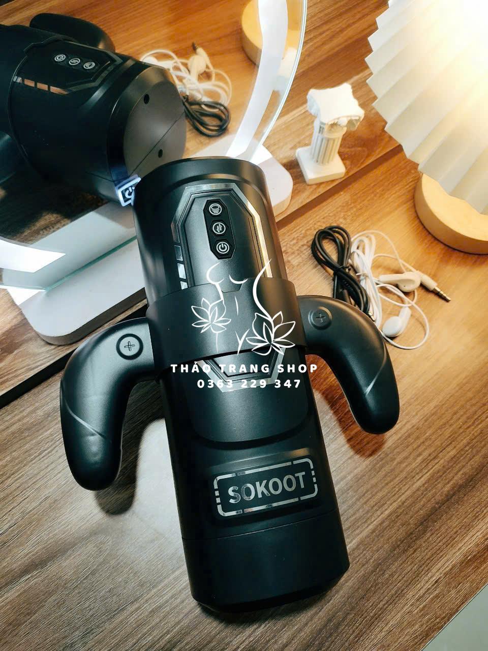 Âm đạo giả thụt mút cao cấp có tay cầm Power Play Cup Sokoot
