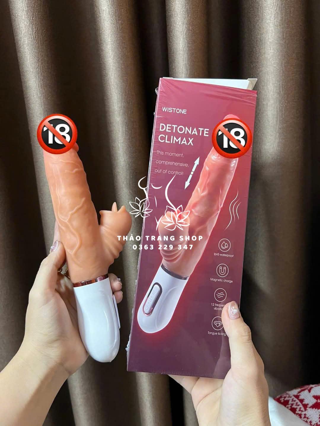 Dương vật cầm tay climax có nhánh phụ lưỡi liếm rung thụt phát nhiệt mềm mại như thật