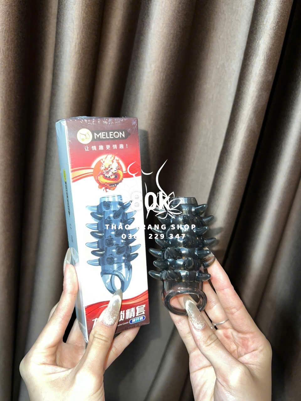Bao cao su đôn dên khúc giữa gai Meleon có quai đeo