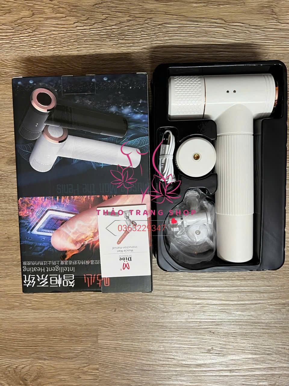 Dương vật giả máy sấy DIBE rung thụt toả nhiệt - Ảnh 3