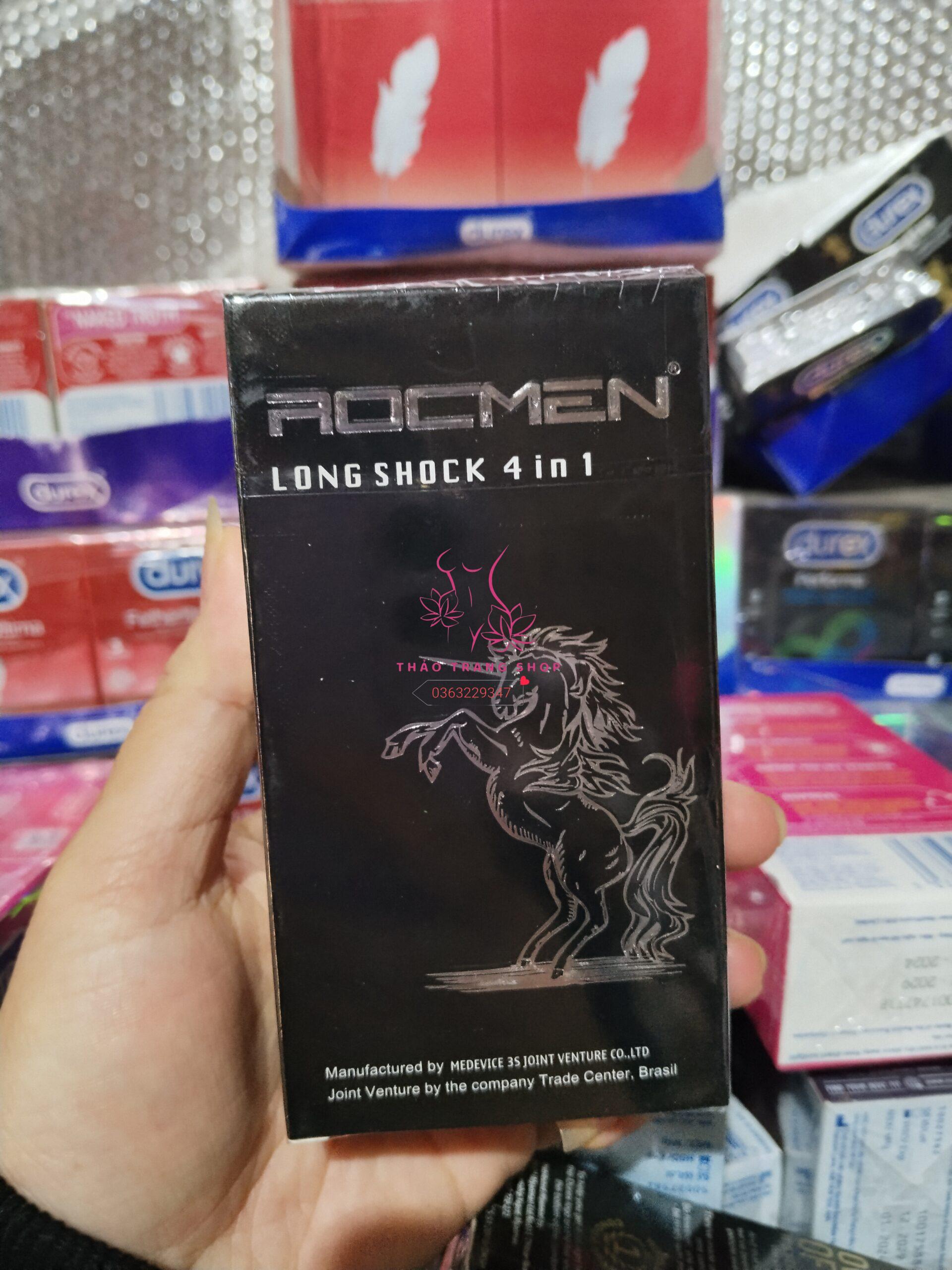 Bao cao su Rocmen Long Shock 4in1 hộp 12 chiếc kéo dài thời gian chính hãng - Ảnh 2