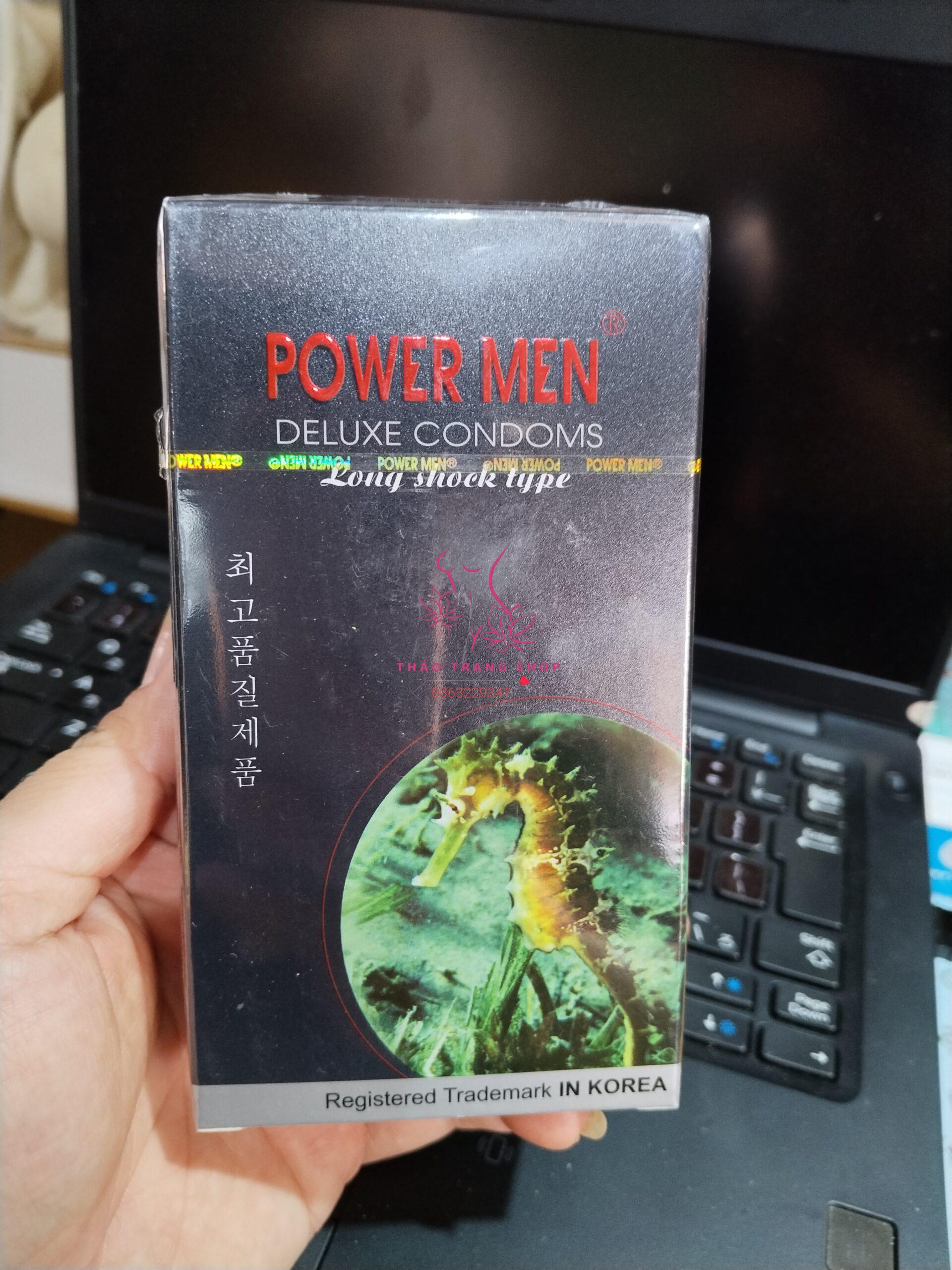 Bao Cao Su Powermen Cá Ngựa Đen – Gân Gai Cực Đỉnh, Kéo Dài Khoái Lạc