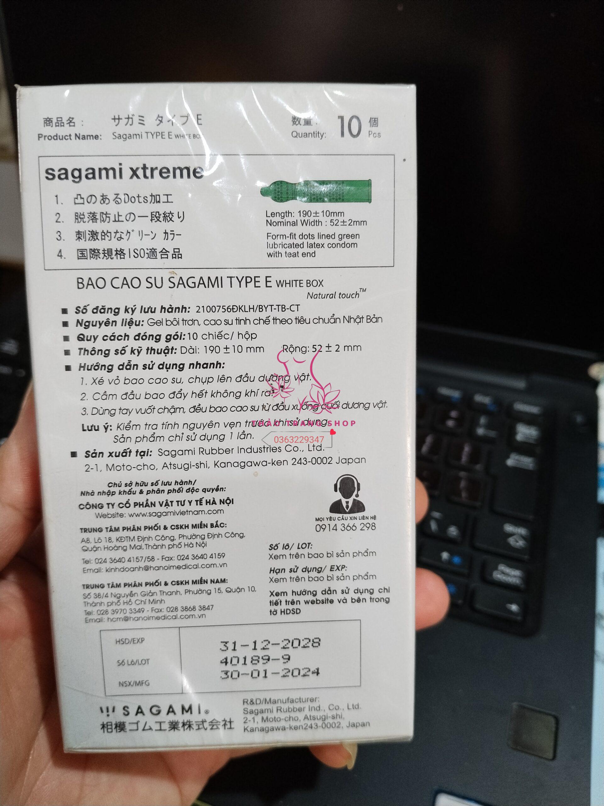 thíchBao cao su Sagami Xtreme White Box (Type E), Siêu mỏng gân gai mềm - Ảnh 2