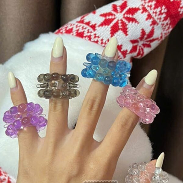 Set 5 vòng đeo cu silicon có bi 2 tầng