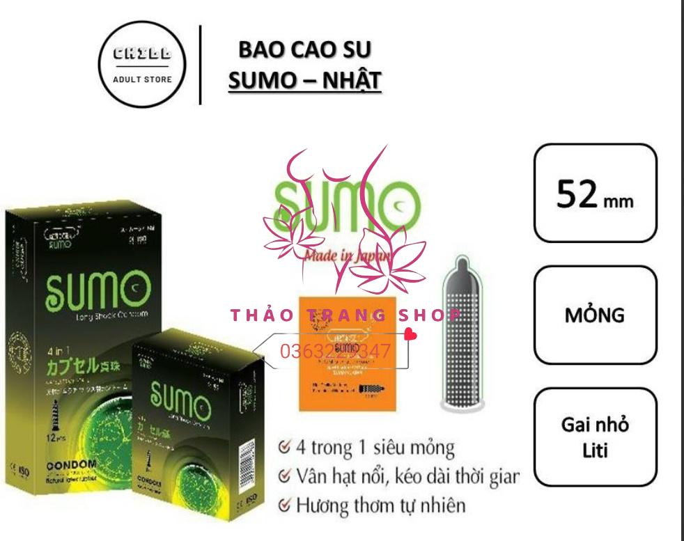 Bao cao su có gai SUMO 4 in 1 Hộp 12 cái - Ảnh 2