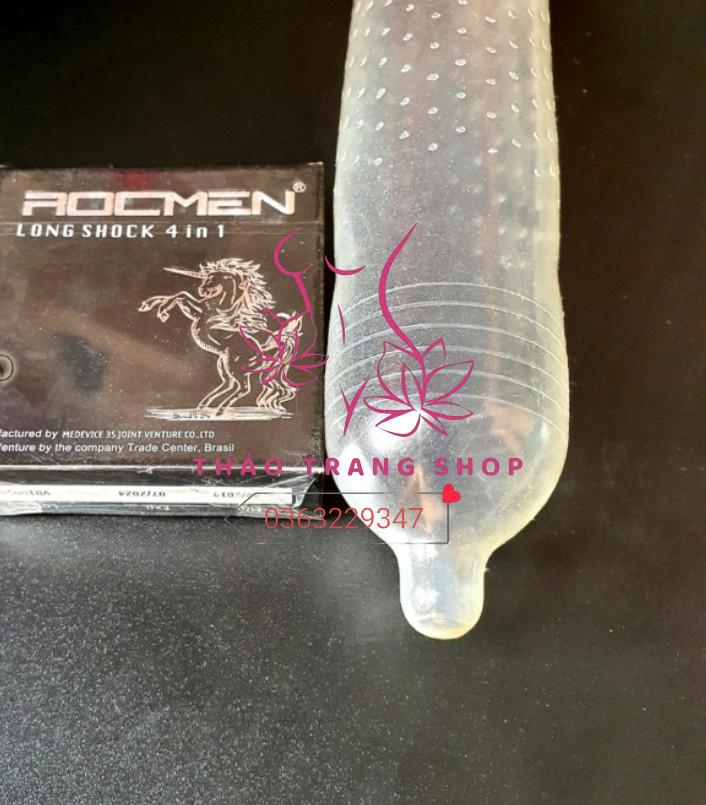 Bao cao su Rocmen Long Shock 4in1 hộp 12 chiếc kéo dài thời gian chính hãng - Ảnh 5