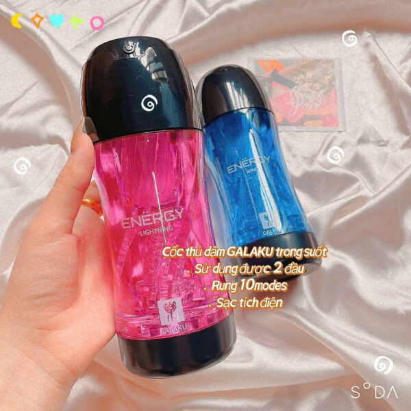 Cốc thủ dâm trong suốt Galaku Energy có rung sạc điện dành cho nam
