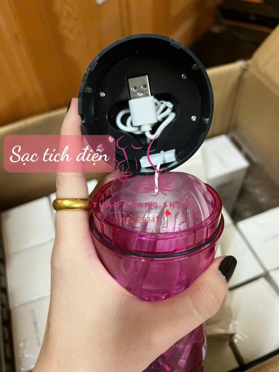 Cốc thủ dâm trong suốt Galaku Energy có rung sạc điện dành cho nam - Ảnh 4