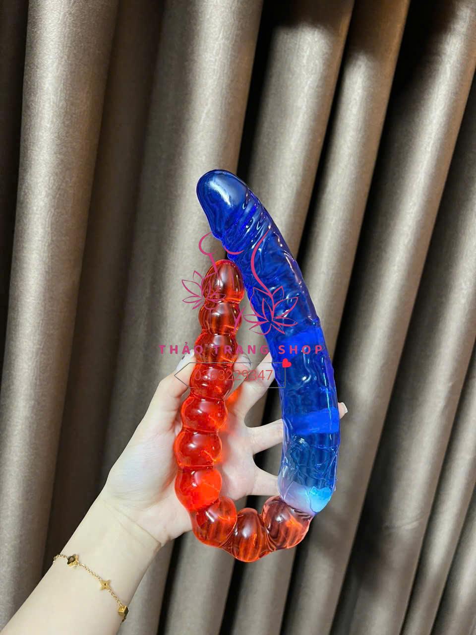 Dương vật giả hai đầu Jiuai chuỗi hạt - Ảnh 3