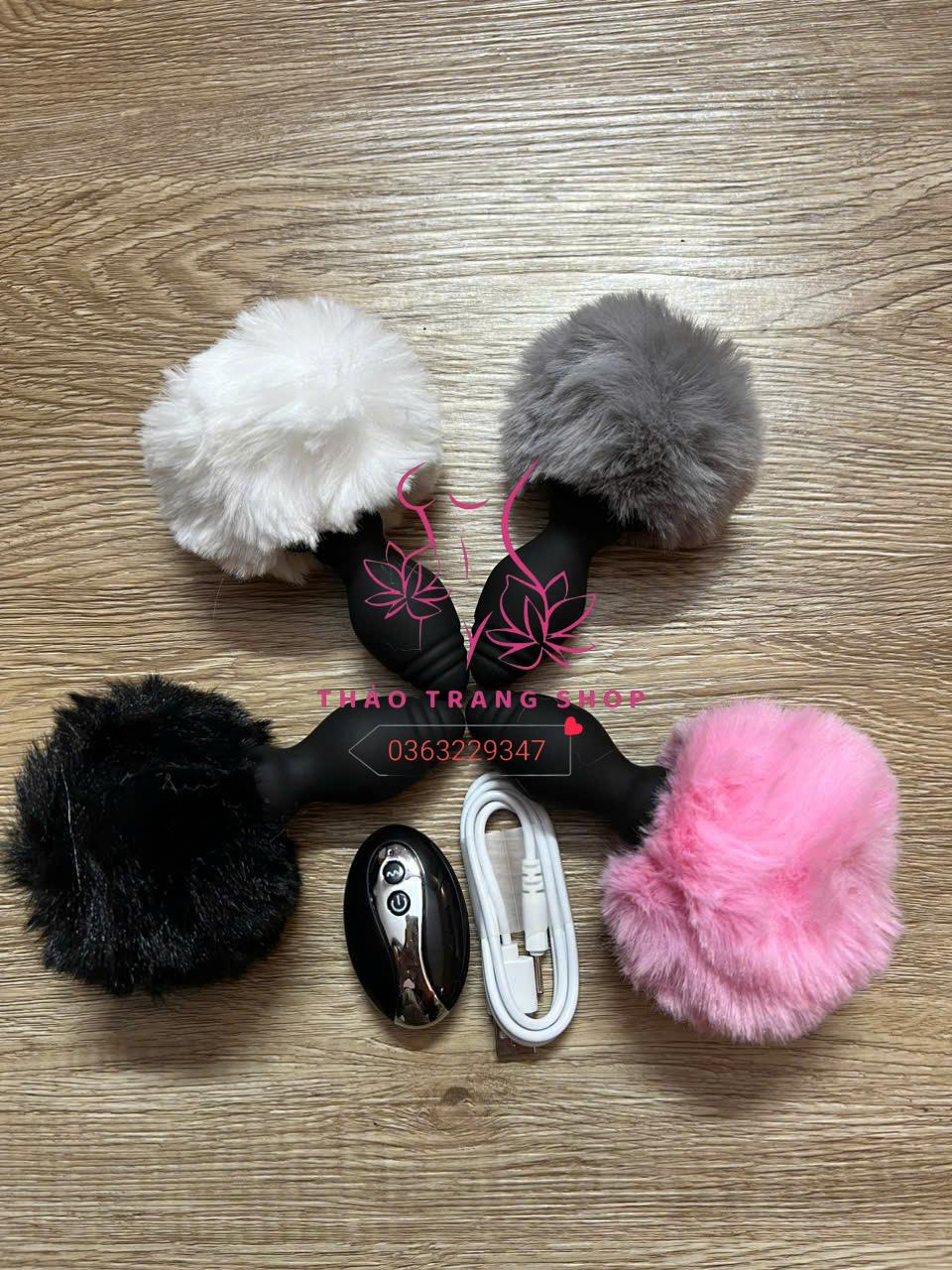 Plug lông thỏ rung điều khiển từ xa