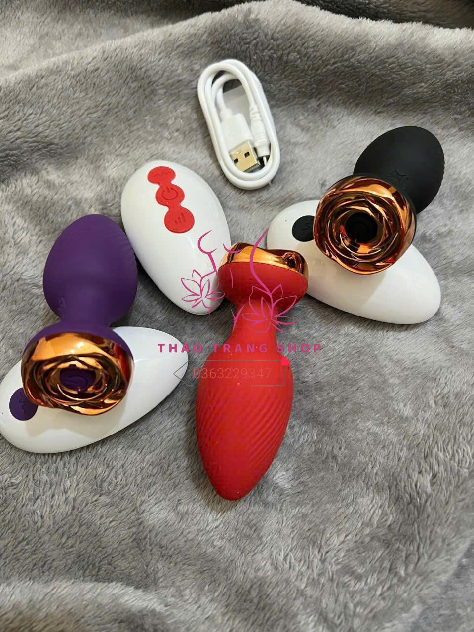 Plug hoa hồng bọc Silicon rung điều khiển từ xa
