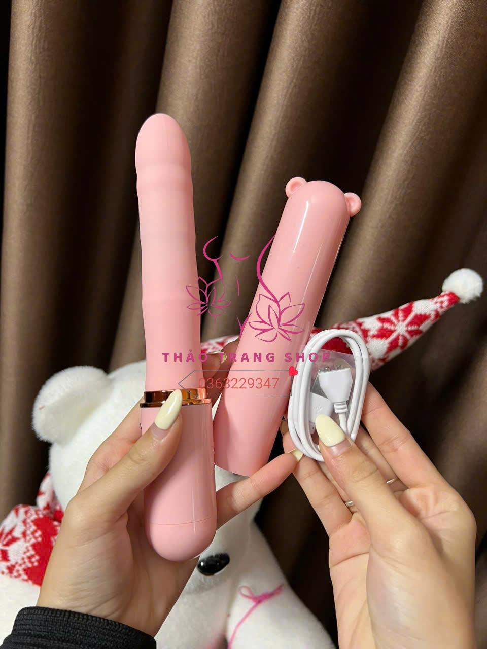 Que rung thụt nắp tai gấu dễ thương